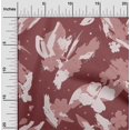 thumbnail image 1 of oneOone Cotton Jersey Maroon Fabric Florals Sewing Material Print Fabric By The Yard 58 Inch Wide-AAC, 1 of 4