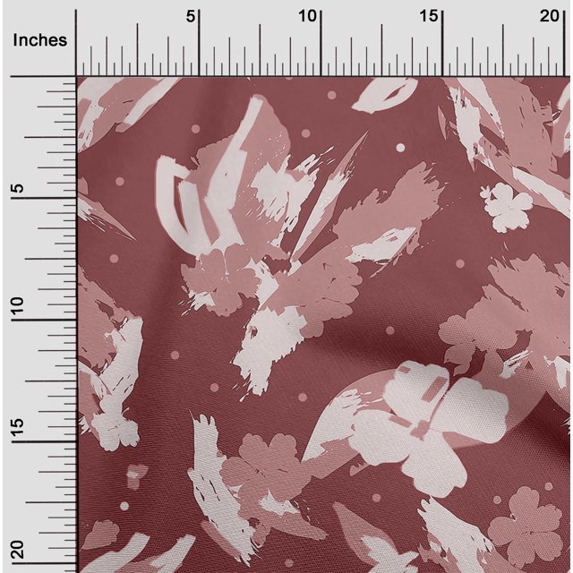oneOone Cotton Jersey Maroon Fabric Florals Sewing Material Print Fabric By The Yard 58 Inch Wide-AAC