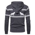 thumbnail image 2 of Cardigan à Capuche à Fermeture à Glissière Imprimé Faon de Noël pour Hommes, 2 of 3