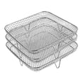 thumbnail image 2 of simhoa Grille de Friteuse à Air Chaud en Acier Inoxydable à 3 Niveaux Grille de BBQ pour Rôtir Cuisson Domestique, 2 of 8