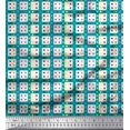thumbnail image 1 of Soimoi Japan Crepe Satin Fabric Geometric Check Print Fabric by The Yard 42 Inch Wide, 1 of 3