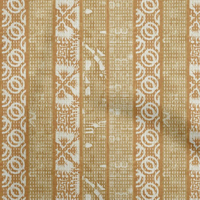 oneOone Cotton Poplin Dark Mustard Fabric Block Print Sewing Craft Projects Fabric Prints By Yard 56 Inch Wide