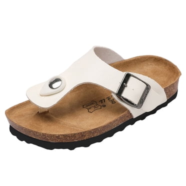 BOBOGOJP Sandales pour Petite Fille Printemps et Été Enfants Garçons et Filles Sandales de Plage en Liège Chaussures Pantoufles Brillantes Pantoufles une Bride Sandales de Plage Plage Coréenne Pieds Blanc pour 3