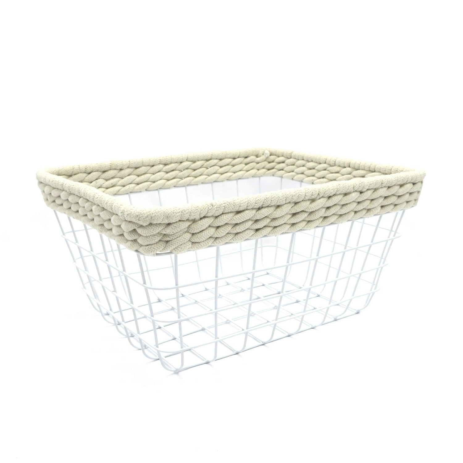 hometrends Panier métallique avec corde tressée
