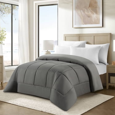 Swift Home Basic Down Alternative Comforter, All Season Hypoallergenic Cozy Comforter, Queen, Grey