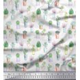 thumbnail image 1 of Soimoi White Poly Georgette Fabric Cactus Leaves Print Fabric by Yard 52 Inch Wide, 1 of 3