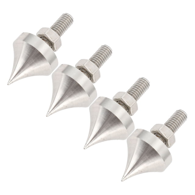 Pointes pour Haut-Parleurs, Protecteurs de Plancher à Pointe Hi-Fi Antichoc pour Haut-Parleur, Pieds d'Isolation Réglables en Acier Inoxydable pour Haut-Parleur, Pointes pour Amplificateur Lecteur CD DVD, Lot de 4, Améliorer la Qualité Sonore
