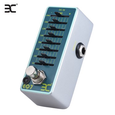 ENO EX EQ7 Pédale d'Effet d'Égaliseur pour Guitare, Égaliseur 7 Bandes, Boîtier Entièrement en Métal, True Bypass