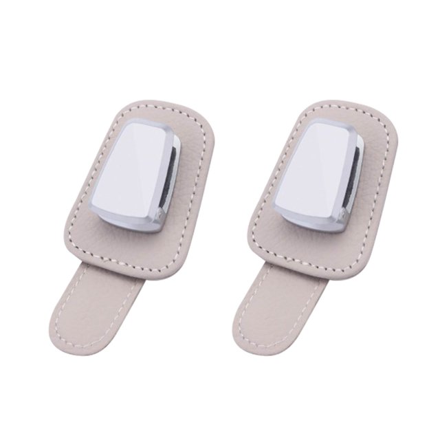 Pompotops Portable Car Glasses Frame, GM Sun Visor Clip, Auto Parts, Leather Glasses Frame, TicketS Clip, Multi-function(2pc) Clearance