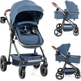 thumbnail image 1 of INFANS 2 in 1 High Landscape Convertible Baby Stroller, Newborn Reversible Bassinet Pram, Foldable Pushchair with Adjustable Canopy, Aluminum Structure, 5-Point Harness for Infant & Toddler, 1 of 9