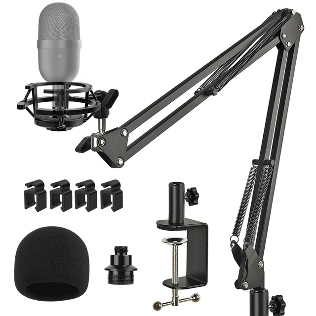 Razer Seiren Mini Support de Micro Boom avec Filtre Pop, Support Antichoc, Pince Robuste Améliorée, Support de Bras Ciseaux Réglable pour Razer Seiren Mini Microphone Usb en Diffusion en Continu Fryee