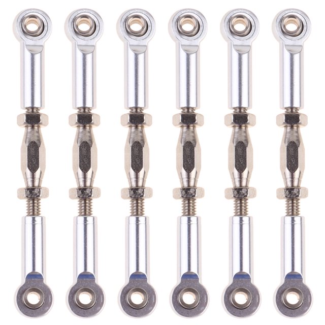 6Pcs 71mm Aluminum Turnbuckle Rod Linkage Steering Rods Compatible for RC 1/10 Redcat Traxxas EPXHSP ZD Racing HPI Truck Buggy ruggy Upgrade Parts (Silver)