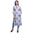 thumbnail image 1 of Bimba Kurta à Manches 3/4 Imprimée Kurti Droite Vêtements d'Été pour Femmes, 1 of 6