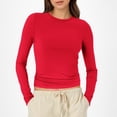 thumbnail image 2 of T-Shirts pour Femmes 2025, T-Shirts Femmes, Hauts Ajustés pour Femmes T-Shirt à Col Roulé Long pour Femmes Manche Col Rond Court T-Shirt de Compression pour Femmes Haut T-Shirt Basique Col Montant Manches Longues Uni Serré Ajusté, 2 of 6