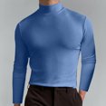 thumbnail image 1 of zanvin Chandail à Col Roulé Demi-Manches Longues pour Hommes, Basique, Ajusté, Bleu, m, 1 of 5