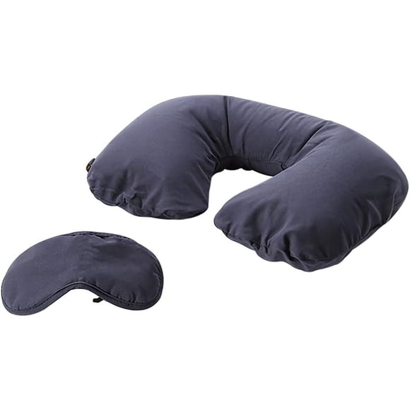 Travel Blue Inflatable Travel Neck Pillow and Eye Mask Sleep Set, Travel Comfort Accessory for Adults and Kids, Flights & Car Rides, Blue (223)