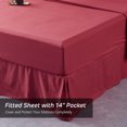 thumbnail image 2 of HAOK Ensemble de Couette Plissée Très Grand 8 Pcs, Literie en Microfibre, Bordeaux, 2 of 6