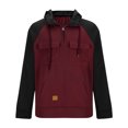 thumbnail image 3 of RXIRUCGD Chandail en Molleton pour Hommes Fermeture à Glissière 1/4 Cargo Chandail à Capuche Sport Gym Course Extérieur Vestes d'Hiver, Rouge, Taille : TG, 3 of 5