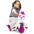 thumbnail image 1 of Costway 12V Kids Ride on Unicorn Toy with Training Wheels Music One-button Start Horse Toy Red, 1 of 10