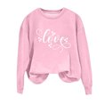 thumbnail image 2 of Qertyioot T-Shirt Graphique pour Femmes de la Saint-Valentin à Manches Longues, Chandail d Haut Imprimé à Col Rond à la Mode, 2 of 6