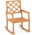 thumbnail image 1 of Costway 1 PCS Teak Wood Rocking Chair with Backrest and Slatted Seat Backyard and Lawn, 1 of 1
