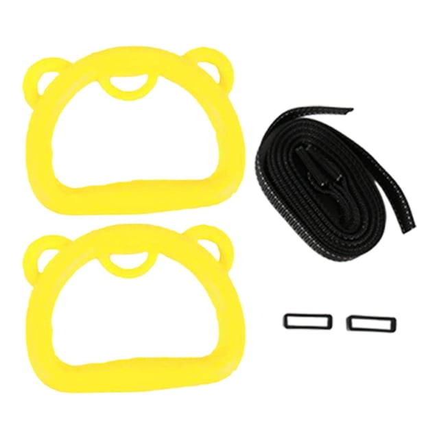 jinwen 2 Pieces Gymnastics Rings with Webbing Gym Rings for Hotel Home Gym Exercise yellow