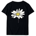 thumbnail image 4 of KIHOUT Nouveau Haut de Mode d'Été pour Femmes 2025, T-Shirt à Manches Courtes à Col Rond Décontracté à Imprimé Floral Noir TG, 4 of 5