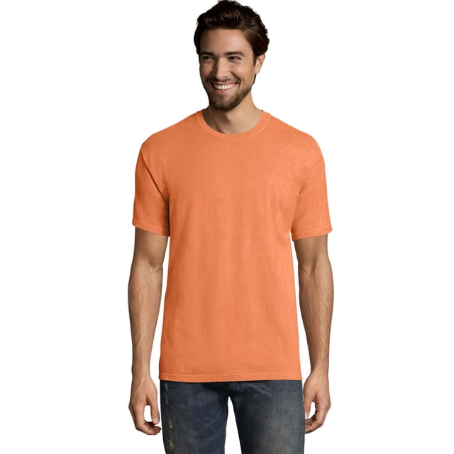 Hanes Mens Big ComfortWash Garment Dyed Short Sleeve Tee, L, Horizon