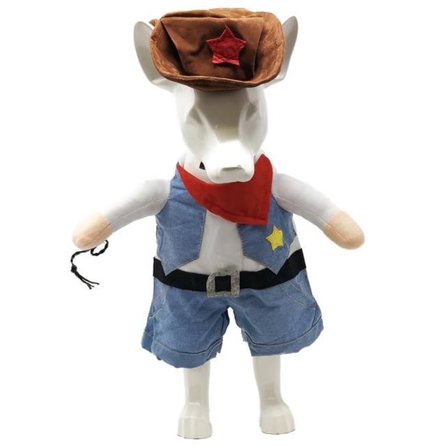 CM7DNXL Costume d'Uniforme de Chien de Compagnie Rodéo Bones Cowboy, Bleu Denim - Extra Large