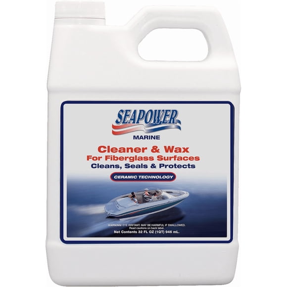 Seapower SQ-32 Marine Cleaner and Wax with Carnauba and Silicone - 32 oz.