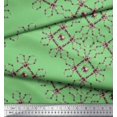 thumbnail image 3 of Soimoi Green polyester Crepe Fabric Floral Wreath Geometric Printed Fabric 1 Yard 42 Inch Wide, 3 of 5