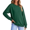 thumbnail image 1 of Chandails en Molleton Col en V pour Femmes Manches Longues Décontractées Tops Chandail Oversize, 1 of 5