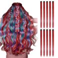 thumbnail image 2 of 10X Extensions de Perruque Bradem Liquidation, Extensions de Cheveux Colorées, Mèches de Fête Multicolores à Clipser en Cheveux Synthétiques, Extensions et Accessoires pour Cheveux H, Attrape les Cheveux, 2 of 2