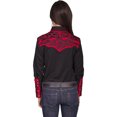 thumbnail image 2 of Scully PL-654-CRI-S Chemise Western pour Femmes - Cramoisi - Petit, 2 of 3