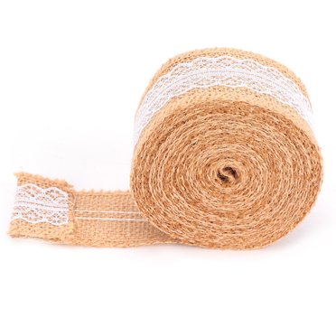 Ruban en Dentelle, Ruban en Toile de Jute avec Décorations en Toile de Jute Blanche Rouleau de Ficelle en Toile de Jute Solution Innovante
