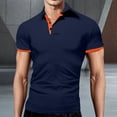 thumbnail image 3 of BOBOGOJP Polos en Tricot pour Hommes à Manches Courtes Polo Classique Core (Bleu,8TG), 3 of 4