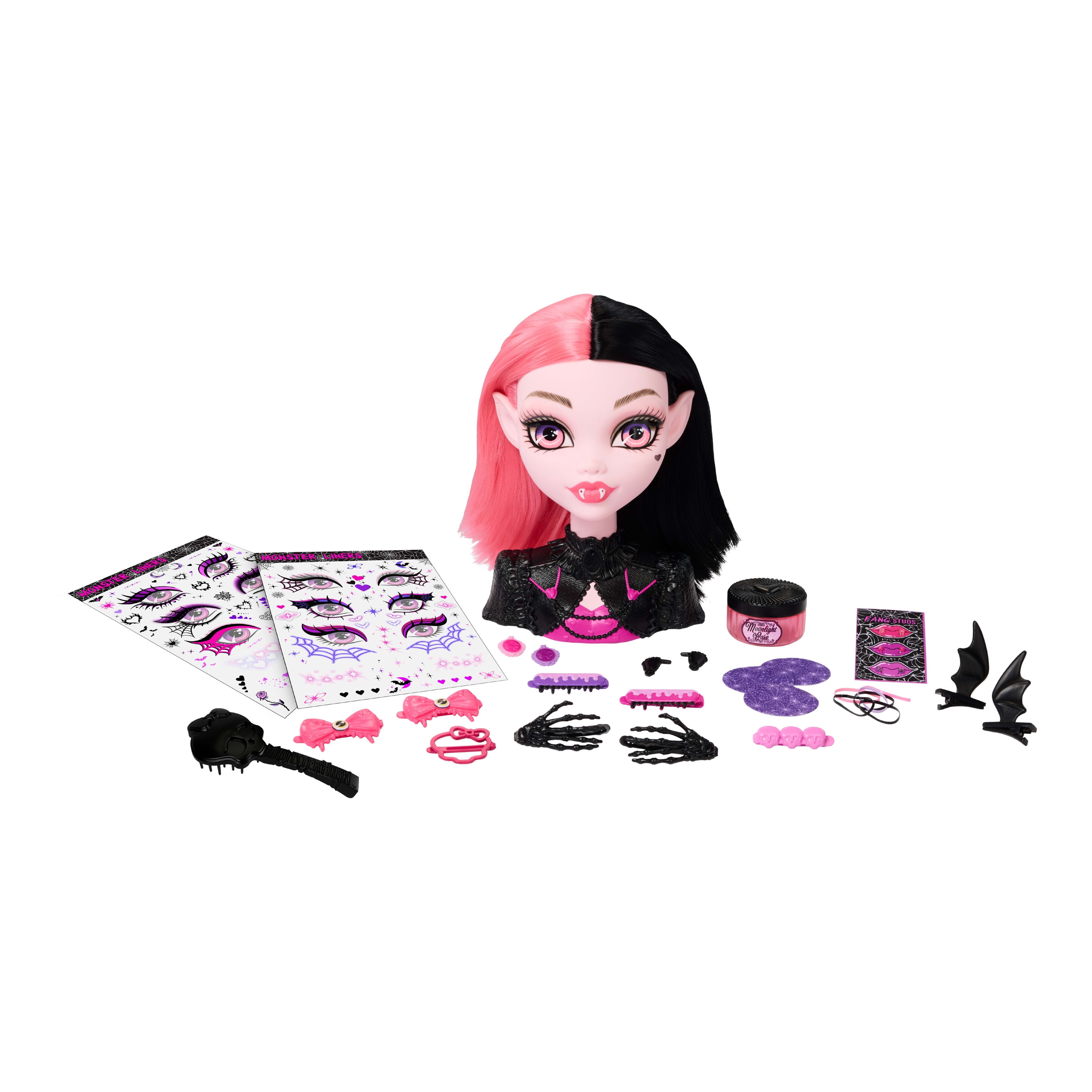Monster High Draculaura Styling Head with Color Change and 25+ Accessories for Hair and Makeup