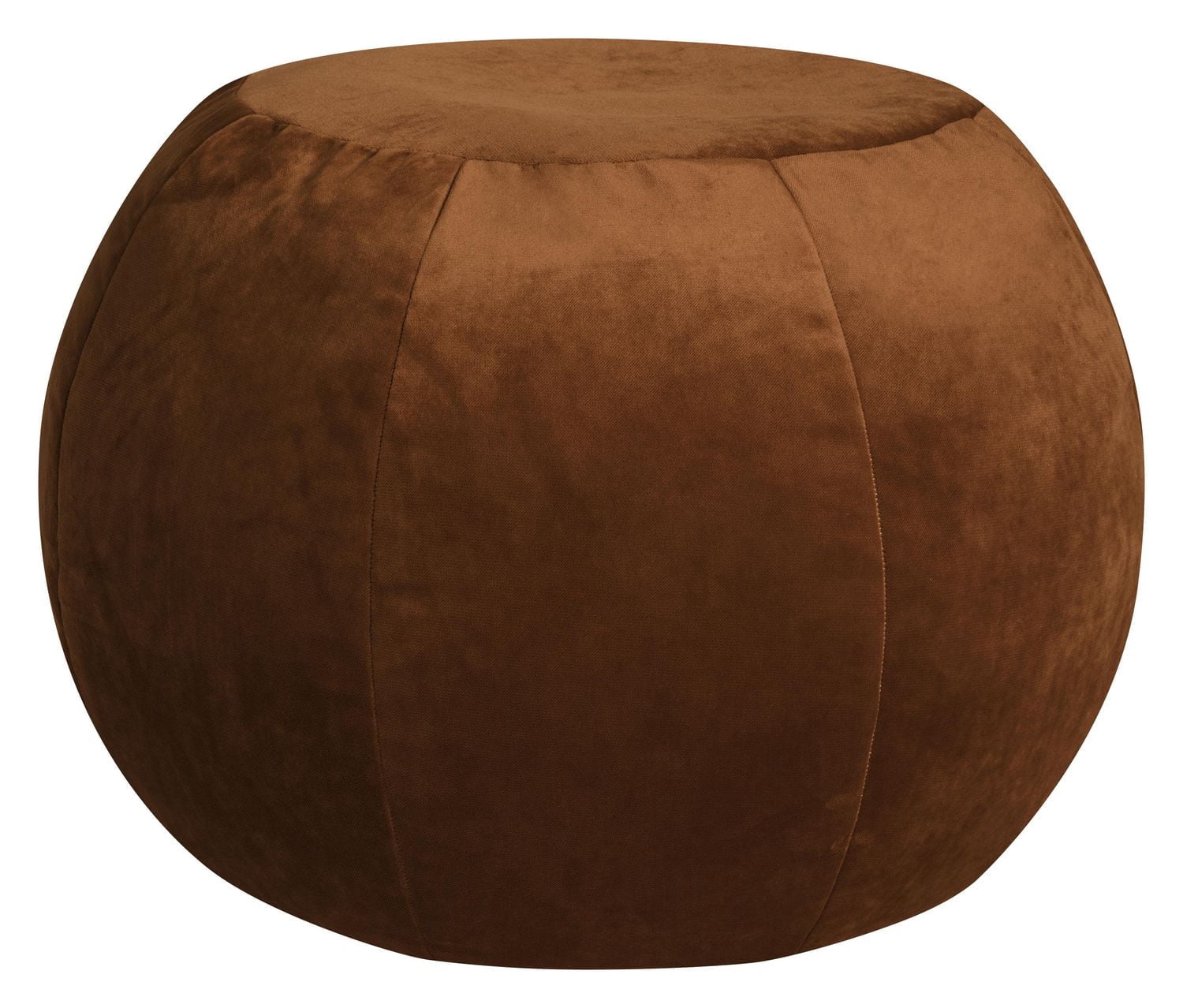 Pouf Plump en velours cuivre moelleux – Pouf rond surdimensionné avec revêtement en velours ultra-doux et rembourrage en billes de polystyrène pour salon, chambre ou bureau
