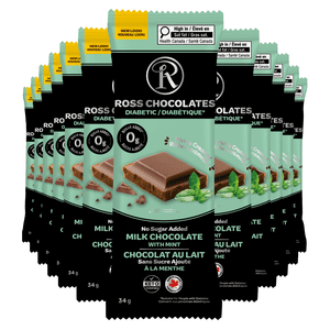 Ross Chocolates - Chocolate Bars No Sugar Added Milk Chocolate Mint x12