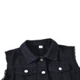 thumbnail image 4 of Gilet Décontracté pour Femmes, Col Rabattu, Hauts à Simple Boutonnage, Poches à Bord Effiloché, 4 of 6