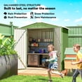thumbnail image 4 of Outsunny 6.5' x 4'  Outdoor Storage Shed, Metal Garden Shed, Light Green, 4 of 10