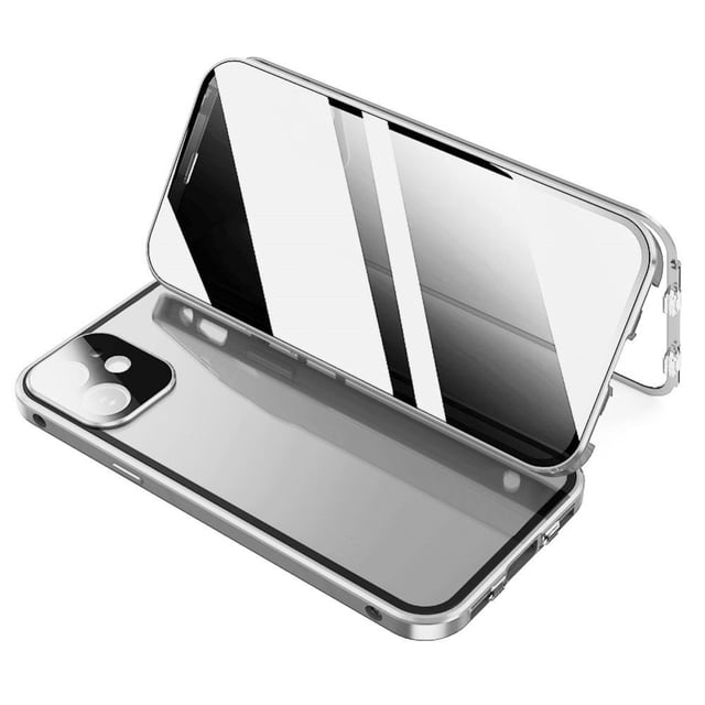 Anti-Peeping Case with Safety Locks for 11 Glass Case Double Sided Glass with Camera Lens Protector Aluminum Bumper Case 360 Full Body Privacy Screen Protector