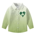 thumbnail image 4 of RXMEKW Chemise à Manches Longues Imprimée de la Saint-Patrick pour Garçons avec Col Rabattu, 95 % Coton 5 % Élasthanne, Vert, 4 of 7