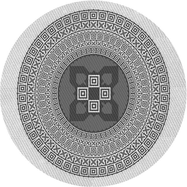 Ahgly Tapis Rond Lavable en Machine Intérieur Transitionnel Gris Platine, 3 Pieds Rond