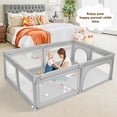 thumbnail image 4 of Gymax Baby Playpen Extra-Large Safety Baby Fence w/50 Ocean Balls Gray, 4 of 10