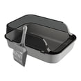 thumbnail image 2 of Open Top Cat Litter Box, Pet Litter Box, Cat Litter Box, Kitten Potty Toilet for Gray, 2 of 9
