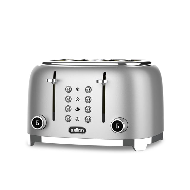 Salton NuRetro Digital 4 Slice Toaster, Metallic Silver Model ET2184SV