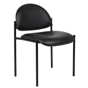 Boss Office Products Dimond Caressoft Stacking Chair in Black (B9505-CS)