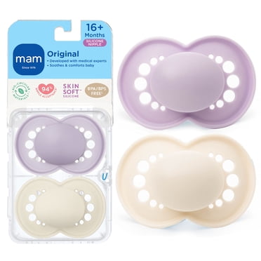 MAM Original Matte Pacifier (2 pack, 1 Sterilizing Pacifier Case), Pacifiers 16 Plus Months