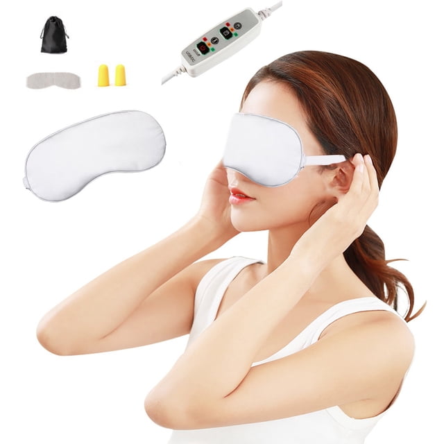 Antqov Heated Eye Mask, Warm Eye Compress Mask for Dry Eyes, USB Eye Heating Pad with Temperature & Timer Control Eye Mask for Sleeping - Contoured, Home Accessories